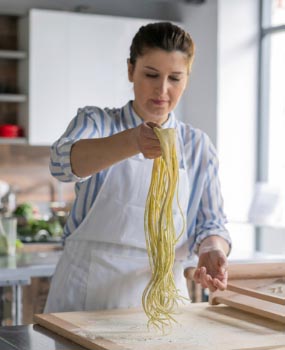 woman making pasta