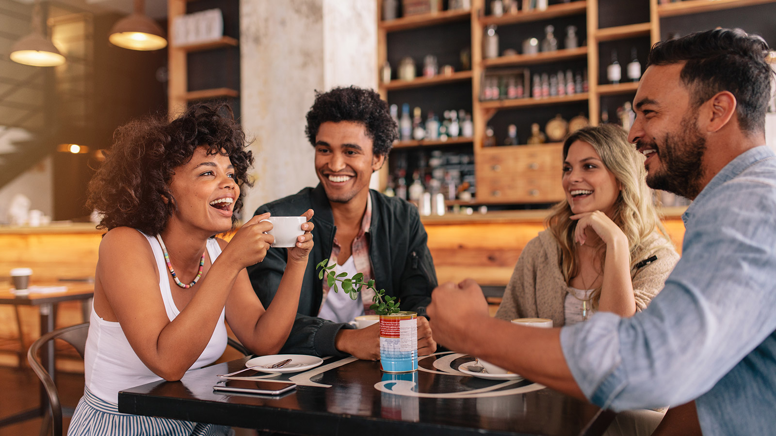 groups of friends having coffee